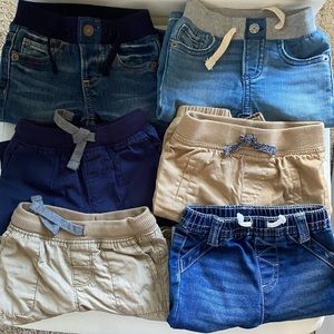 2 Pair of Baby Gap Jeans, 2 Pair Of Carters Pants, 2 Pair of target brand Pants.